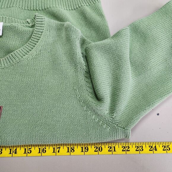 Vintage Julianne Sweater Size XL Green Leaves Crewneck Nature Art to Wear - Picture 8 of 11